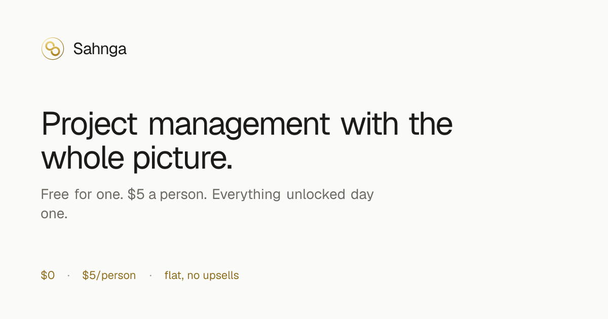 I made a project tool that's actually free for one person. No caveats. logo